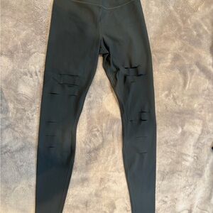 Alo yoga Black Leggings with laser cut slit detail on legs